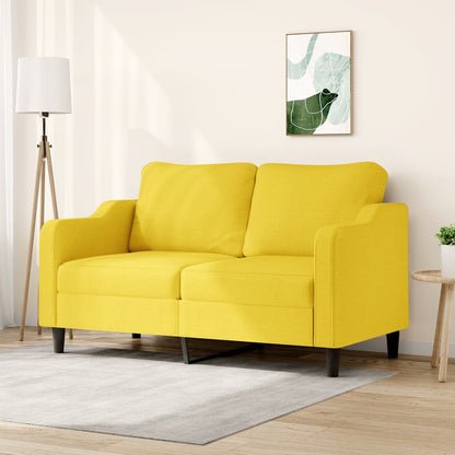 Canapé à 2 places Jaune clair 140 cm Tissu