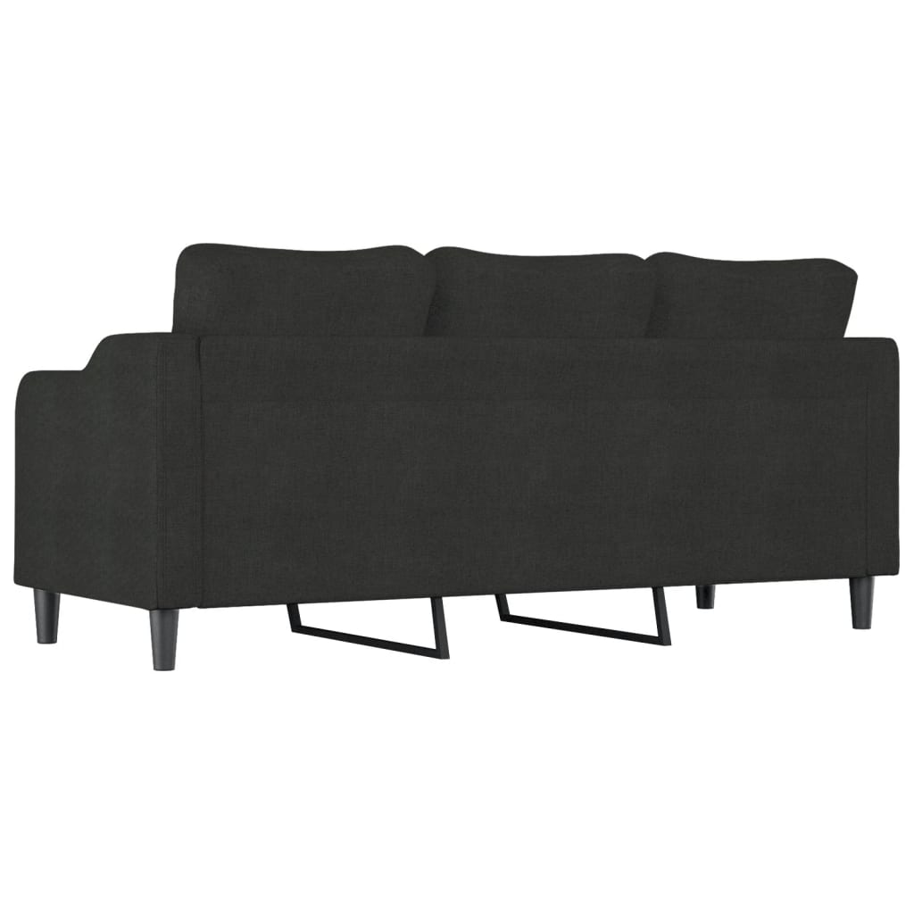 Canapé à 3 places Noir 180 cm Tissu