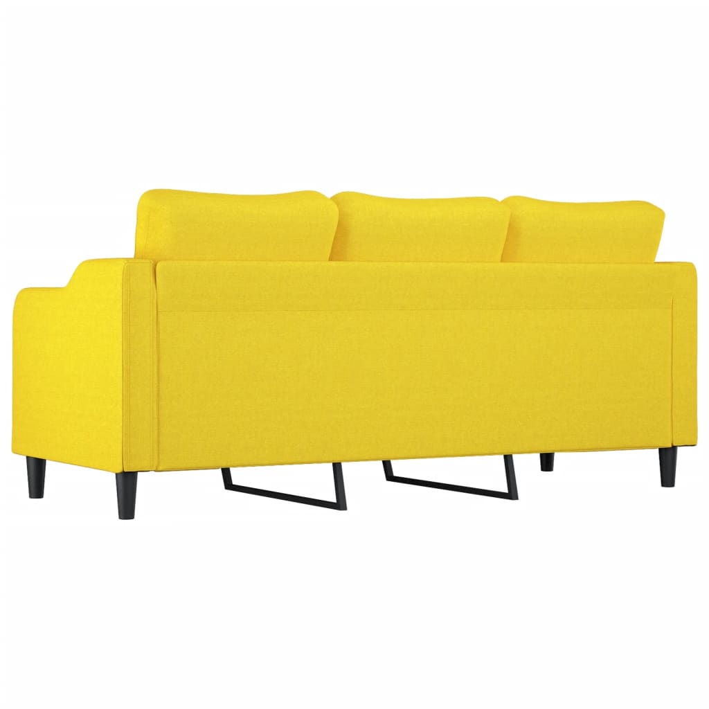 Canapé à 3 places Jaune clair 180 cm Tissu