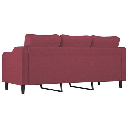 Canapé à 3 places Rouge bordeaux 180 cm Tissu