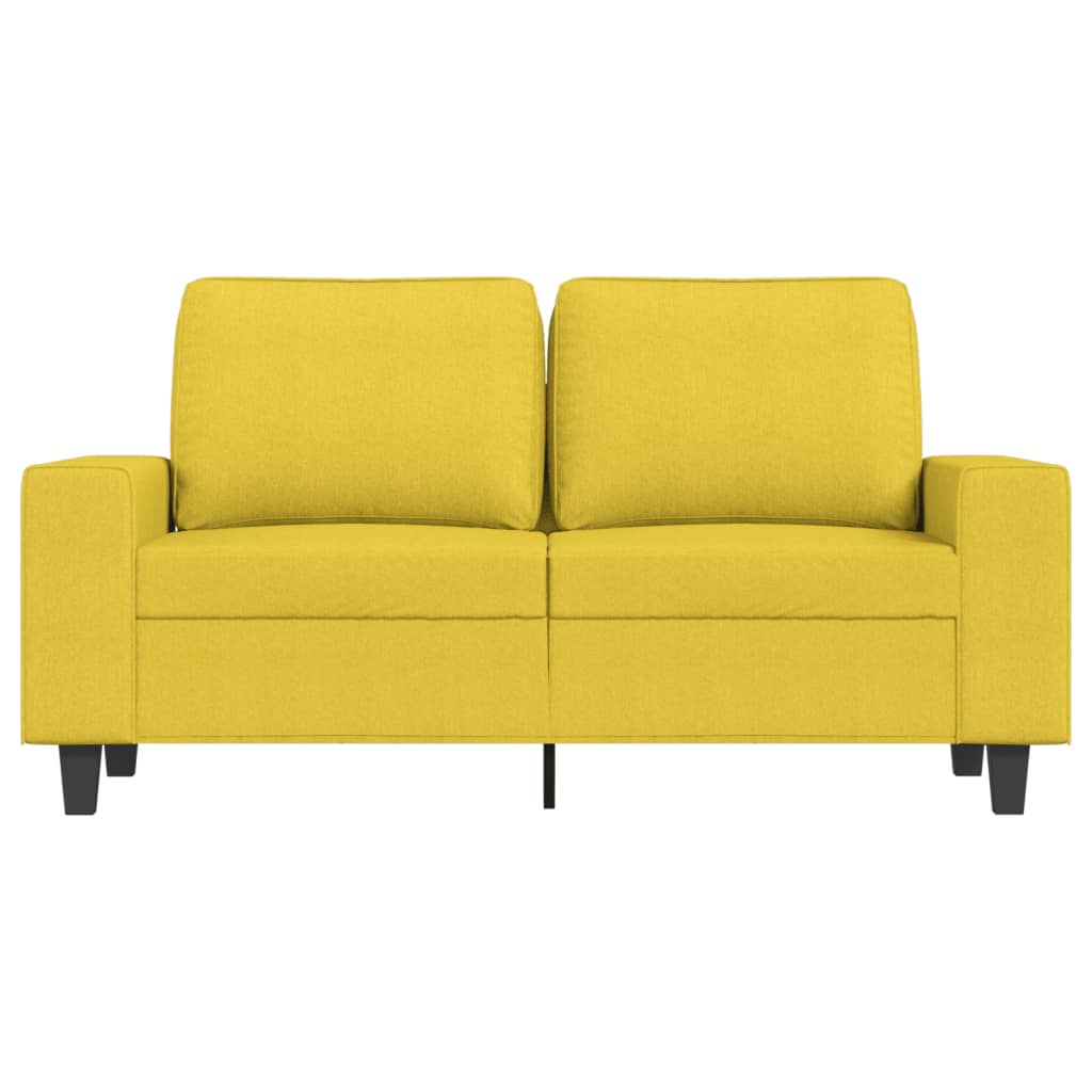 Canapé à 2 places Jaune clair 120 cm Tissu