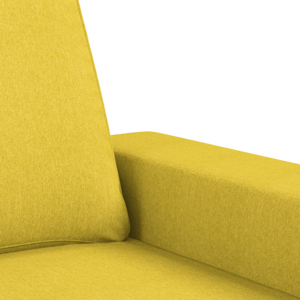 Canapé à 2 places Jaune clair 120 cm Tissu