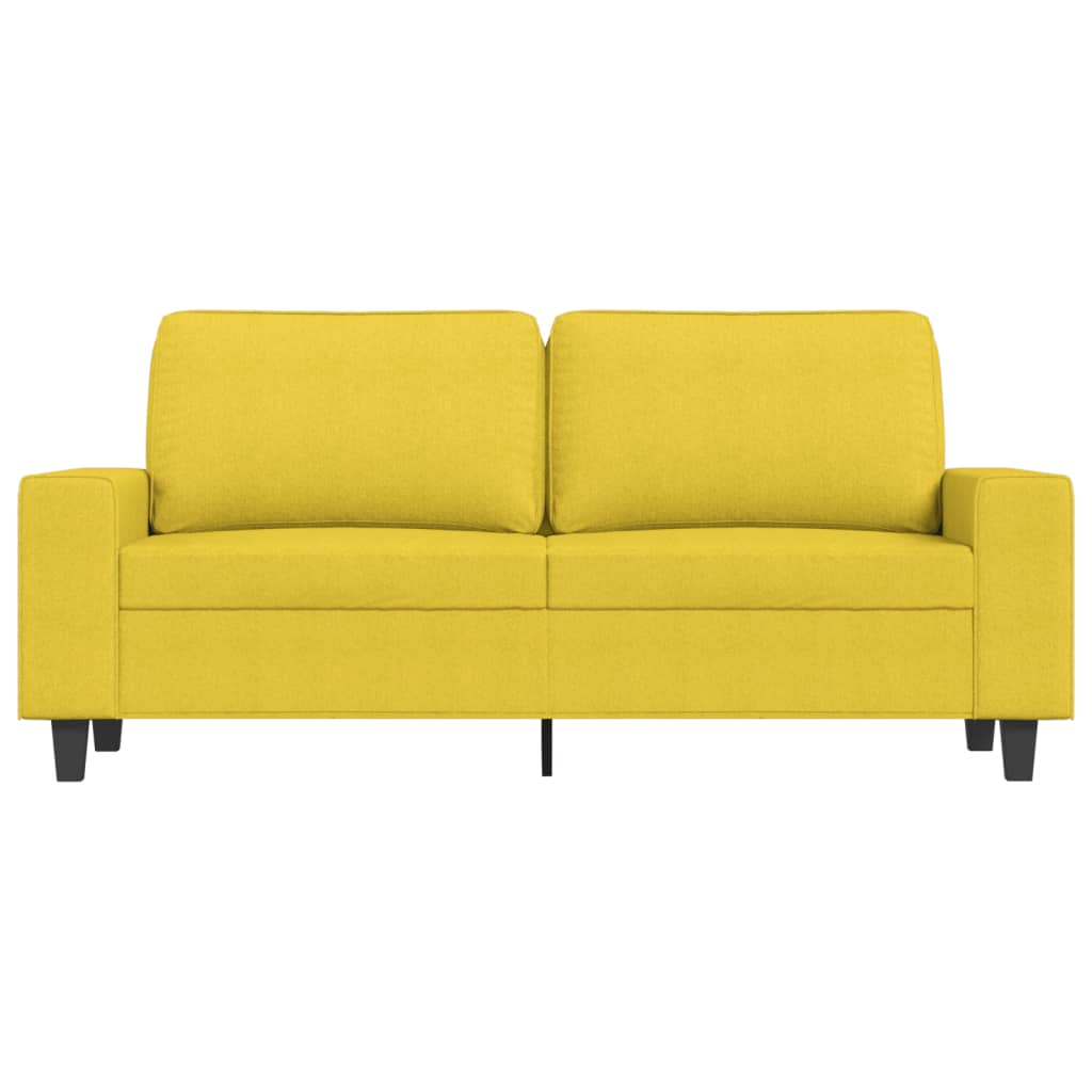 Canapé à 2 places Jaune clair 140 cm Tissu