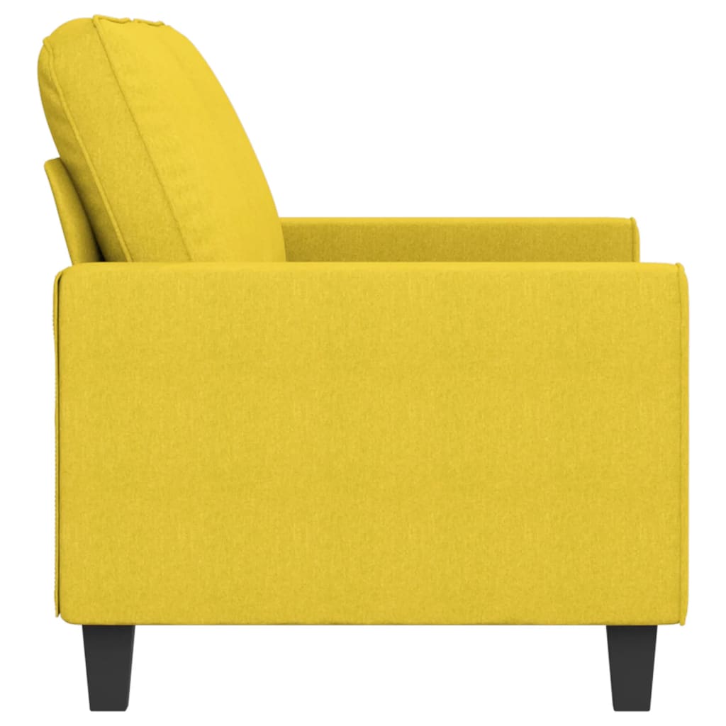 Canapé à 2 places Jaune clair 140 cm Tissu