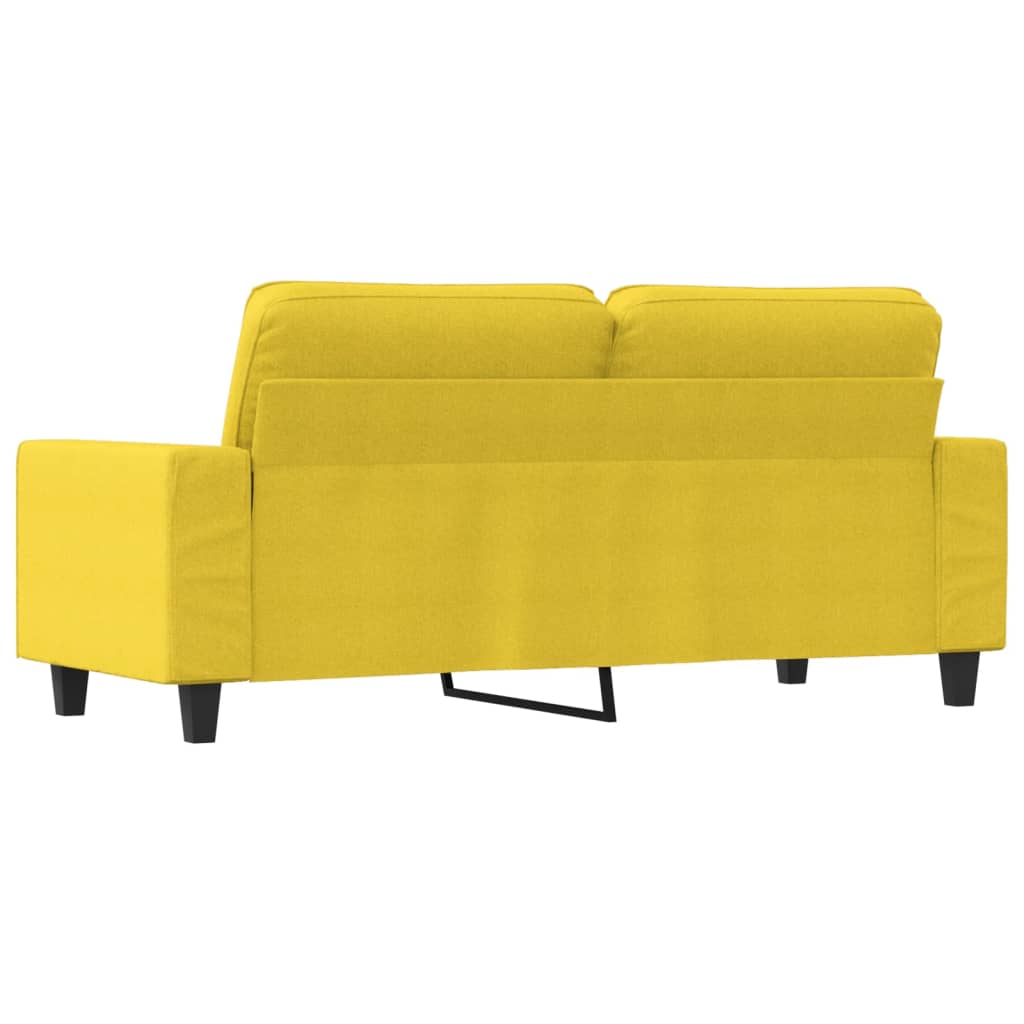 Canapé à 2 places Jaune clair 140 cm Tissu