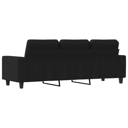 Canapé à 3 places Noir 180 cm Tissu