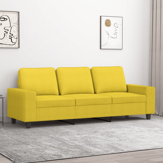 Canapé à 3 places Jaune clair 180 cm Tissu