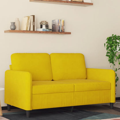 Canapé à 2 places Jaune 120 cm Velours