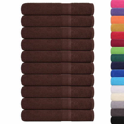 Serviettes de sauna 10 pcs marron 80x200 cm 360 g/m² 100% coton