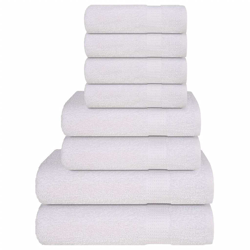 Ensemble de serviettes 8 pcs blanc 360 g/m² 100% coton