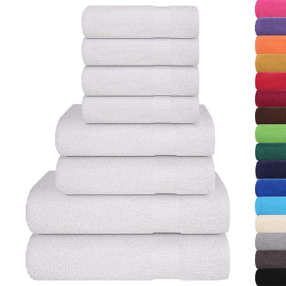 Ensemble de serviettes 8 pcs blanc 360 g/m² 100% coton