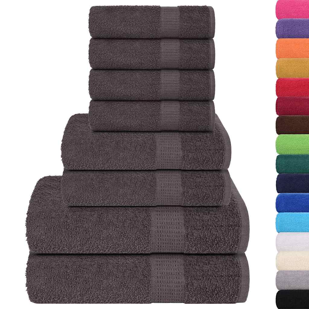 Ensemble de serviettes 8 pcs anthracite 360 g/m² 100% coton