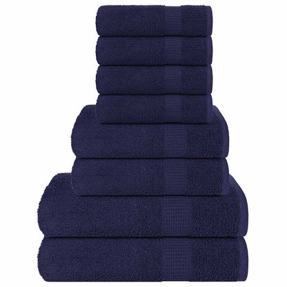 Ensemble de serviettes 8 pcs bleu marine 360 g/m² 100% coton