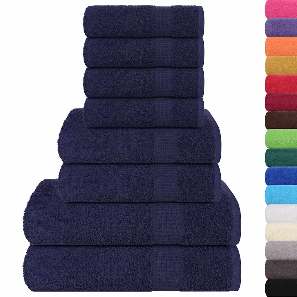 Ensemble de serviettes 8 pcs bleu marine 360 g/m² 100% coton