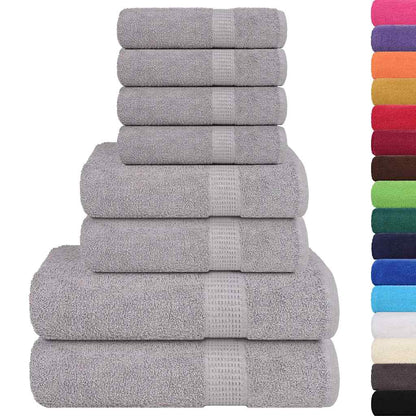 Ensemble de serviettes 8 pcs gris 360 g/m² 100% coton