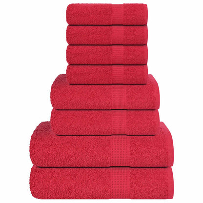 Ensemble de serviettes 8 pcs rouge 360 g/m² 100% coton