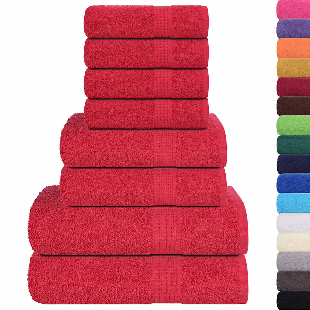 Ensemble de serviettes 8 pcs rouge 360 g/m² 100% coton