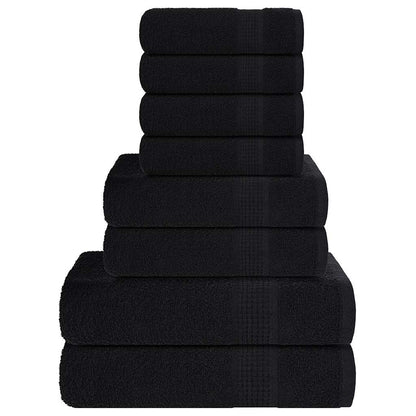 Ensemble de serviettes 8 pcs noir 360 g/m² 100% coton