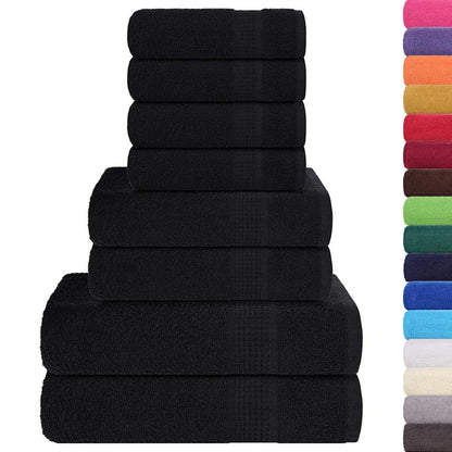 Ensemble de serviettes 8 pcs noir 360 g/m² 100% coton