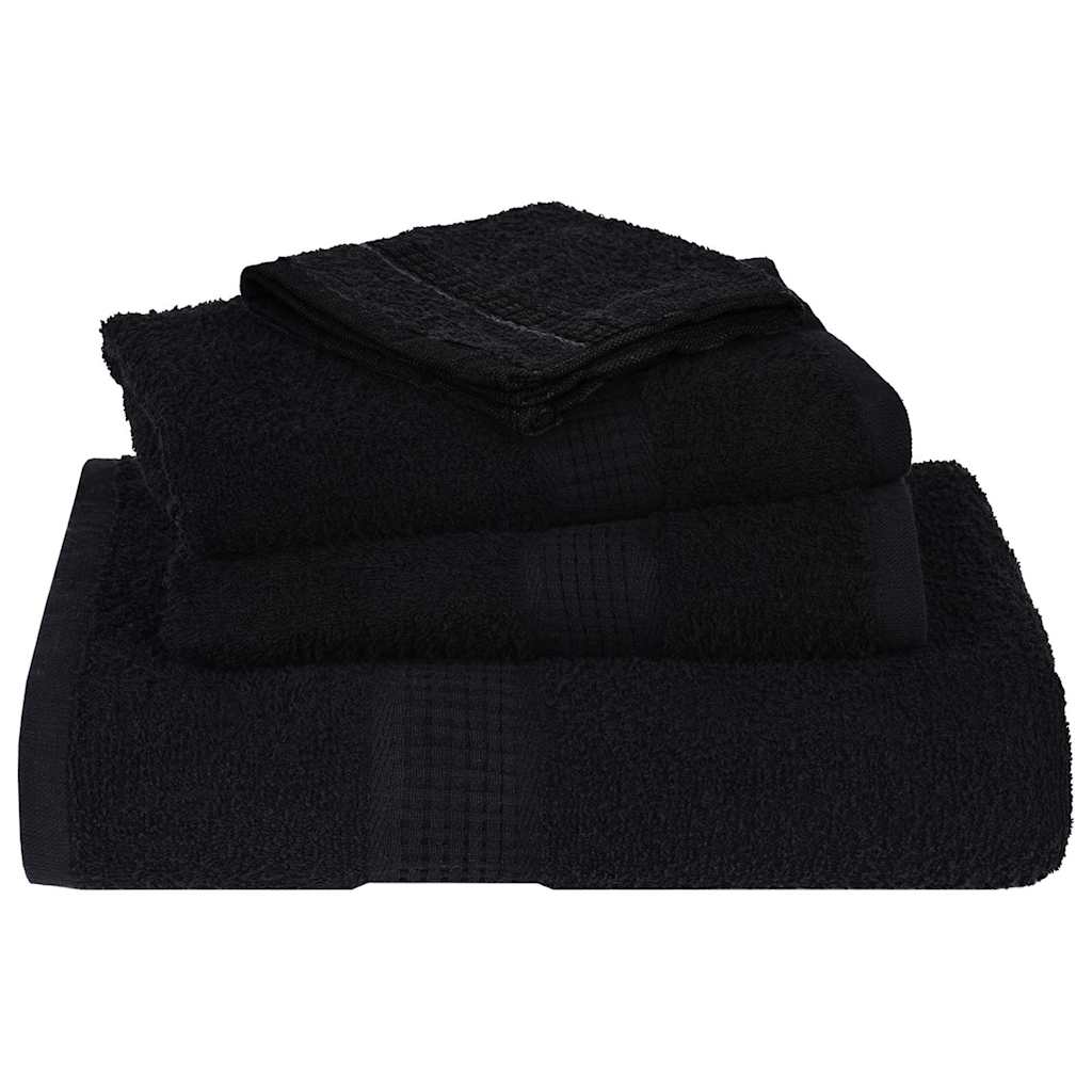 Ensemble de serviettes 8 pcs noir 360 g/m² 100% coton