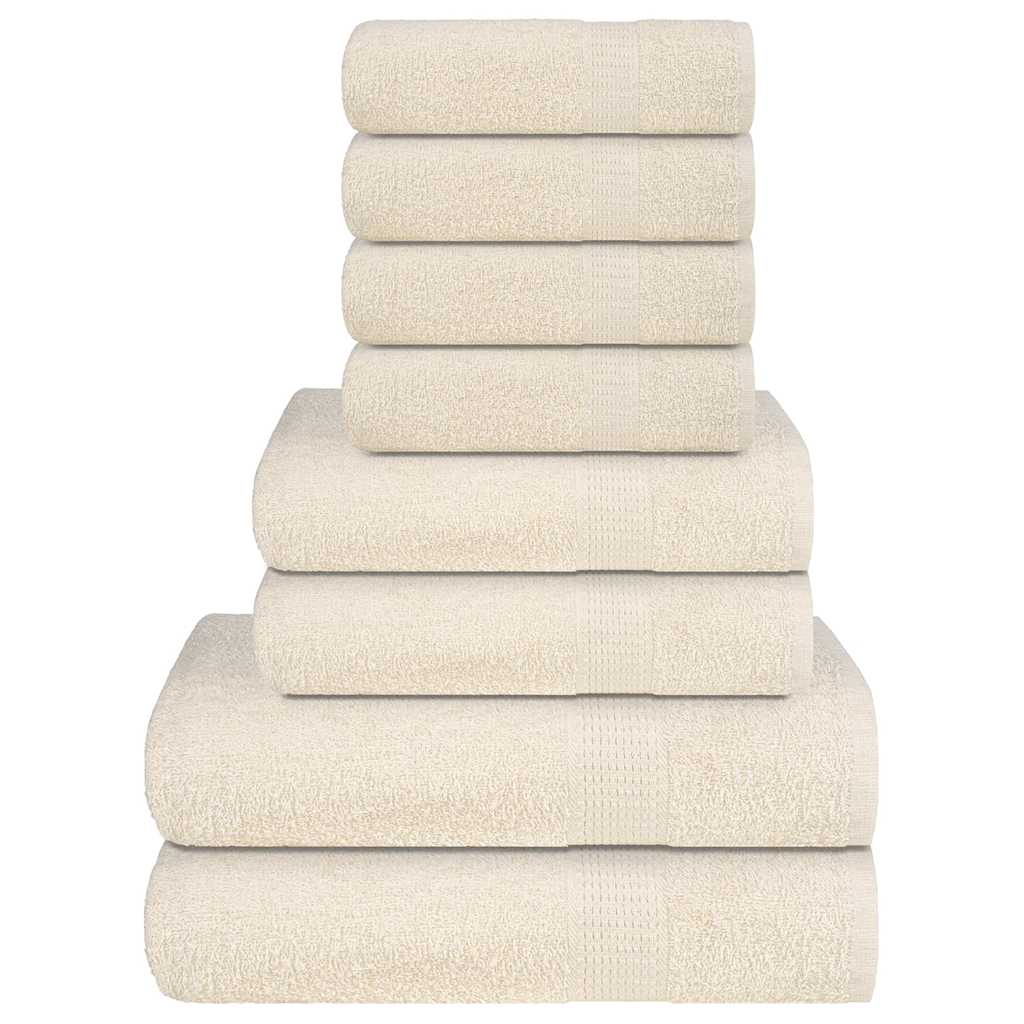 Ensemble de serviettes 8 pcs crème 360 g/m² 100% coton