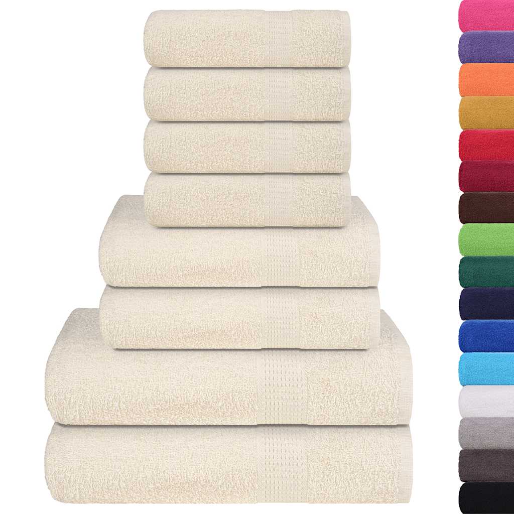 Ensemble de serviettes 8 pcs crème 360 g/m² 100% coton