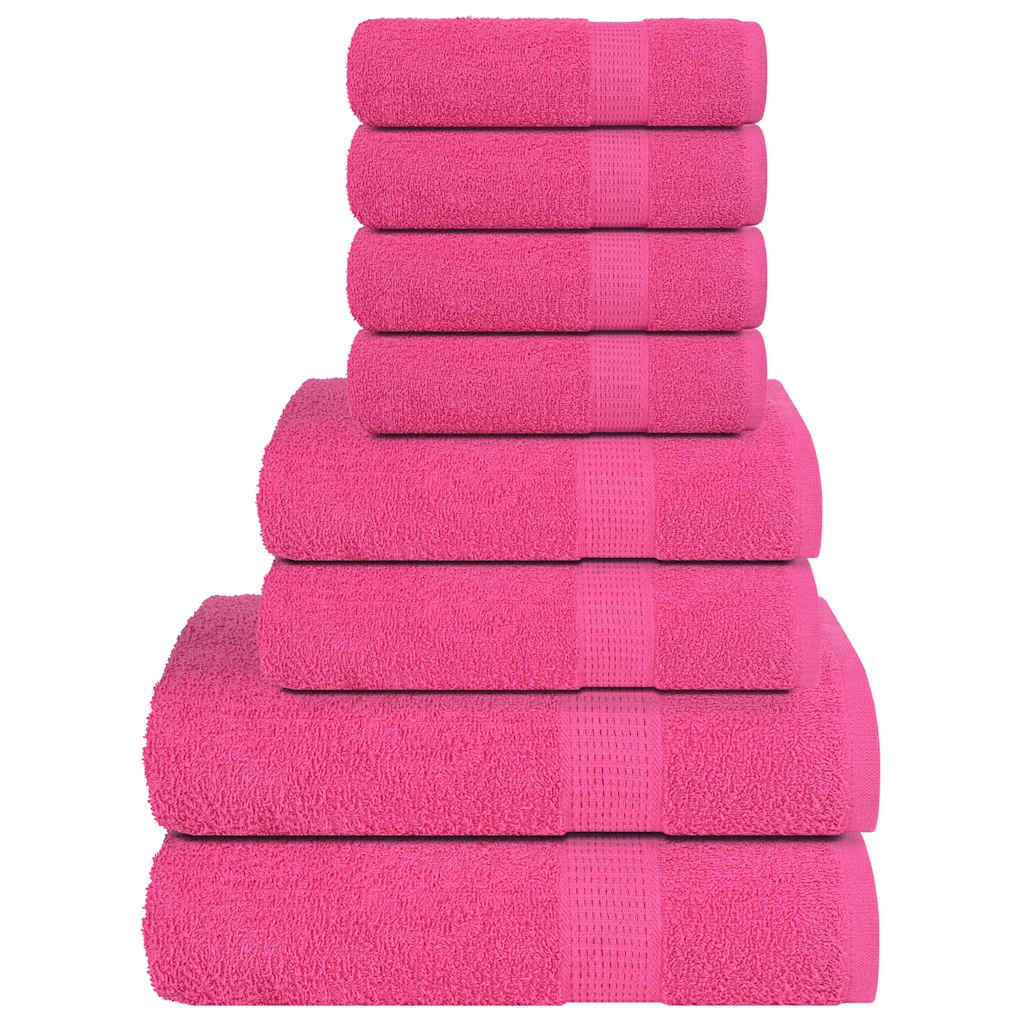 Ensemble de serviettes 8 pcs rose 360 g/m² 100% coton