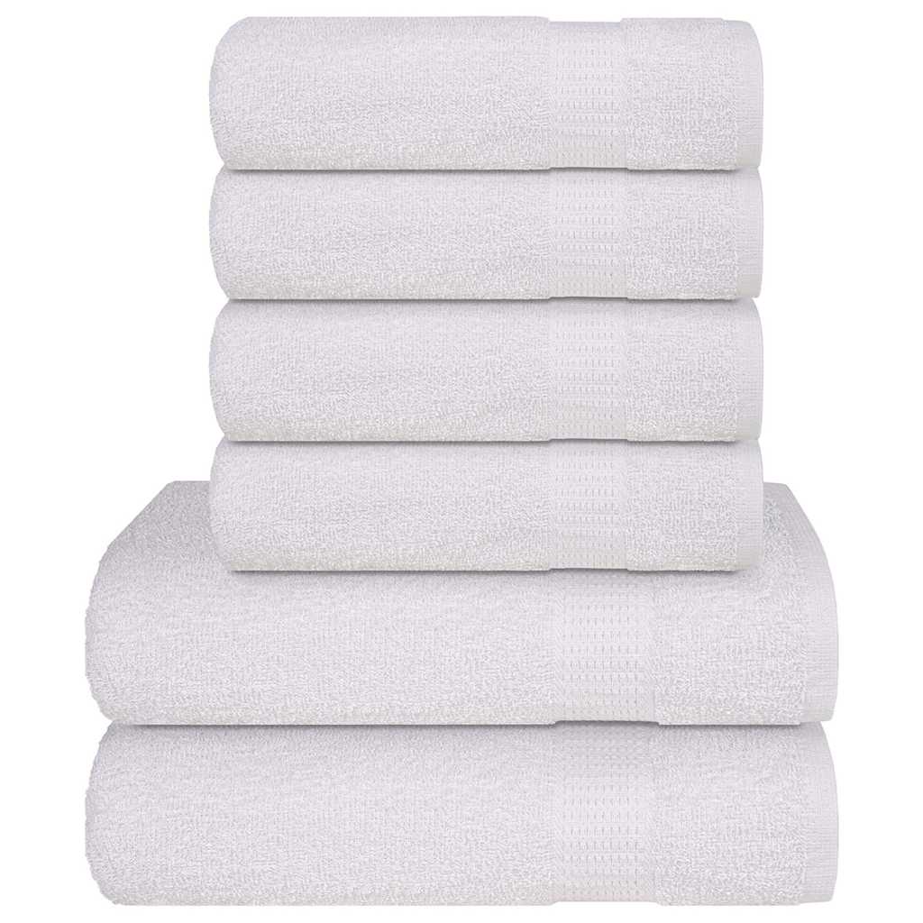 Ensemble de serviettes 6 pcs blanc 360 g/m² 100% coton