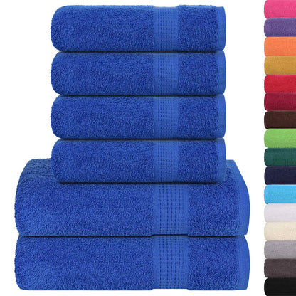 Ensemble de serviettes 6 pcs bleu 360 g/m² 100% coton