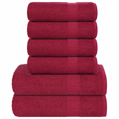 Ensemble de serviettes 6 pcs bordeaux 360 g/m² 100% coton