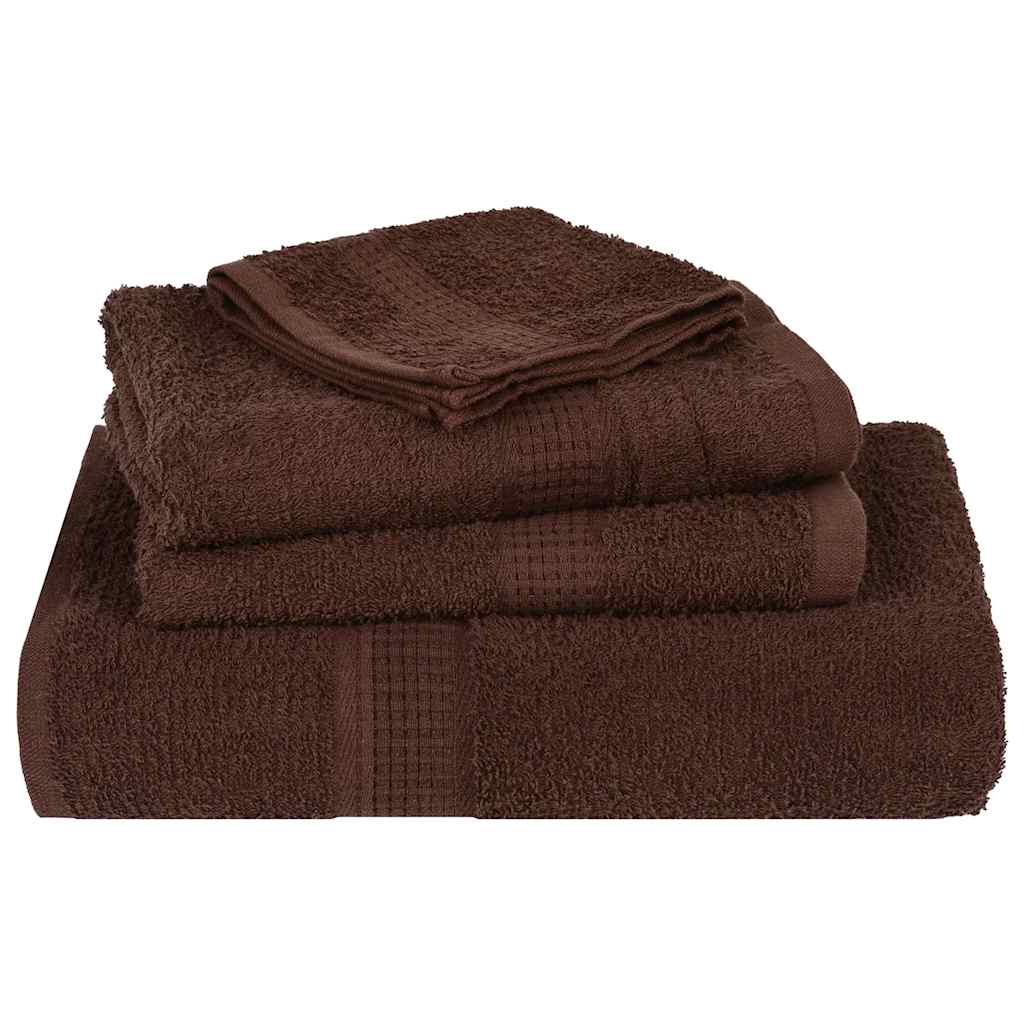 Ensemble de serviettes 6 pcs marron 360 g/m² 100% coton