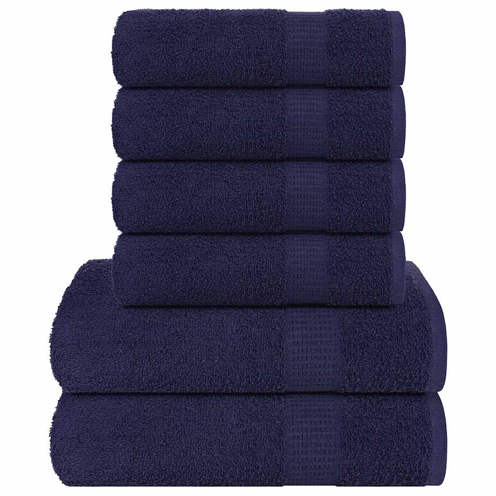 Ensemble de serviettes 6 pcs bleu marine 360 g/m² 100% coton