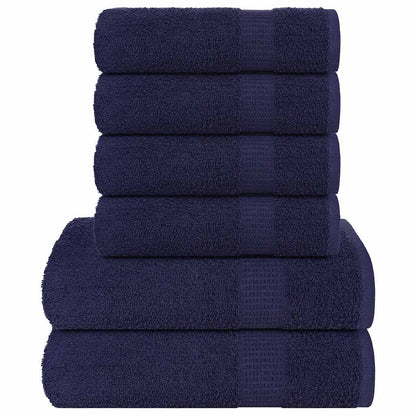 Ensemble de serviettes 6 pcs bleu marine 360 g/m² 100% coton