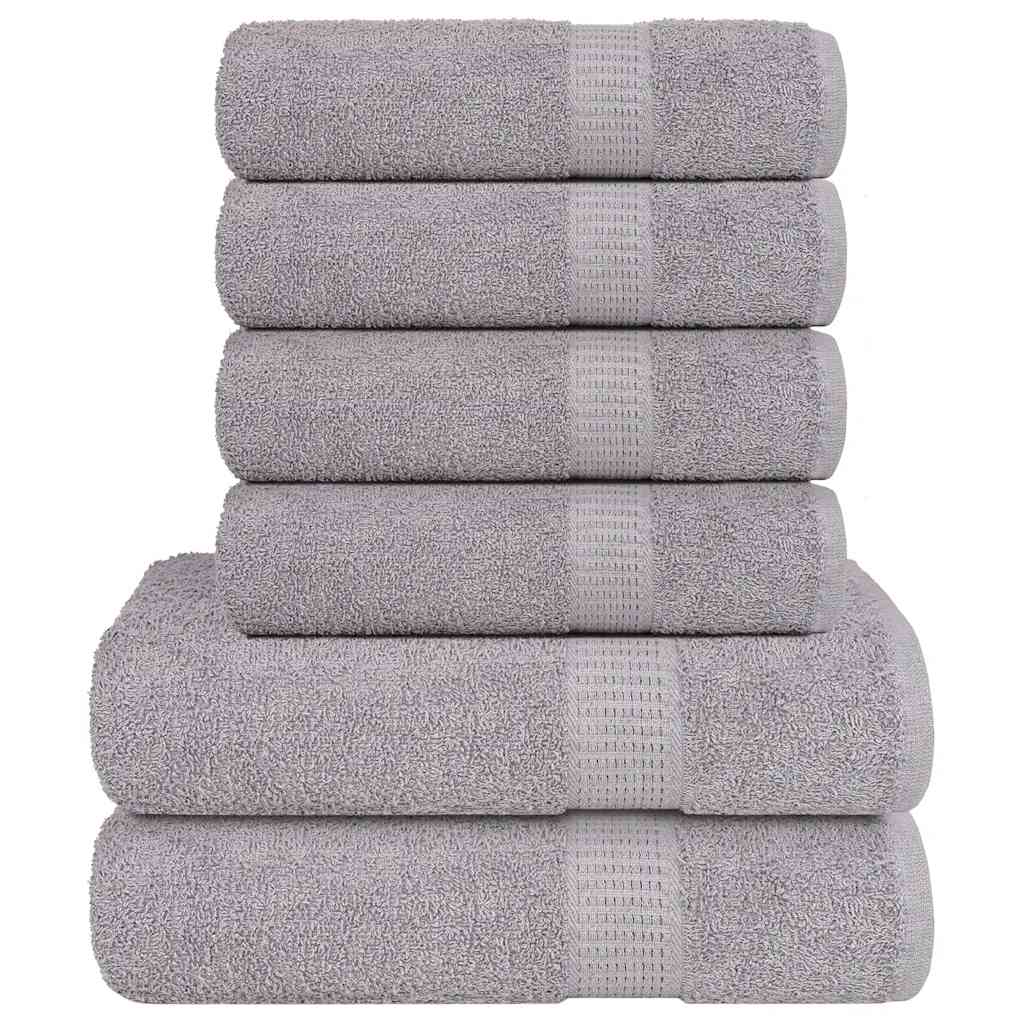 Ensemble de serviettes 6 pcs gris 360 g/m² 100% coton