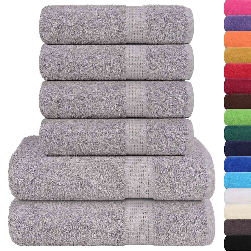 Ensemble de serviettes 6 pcs gris 360 g/m² 100% coton