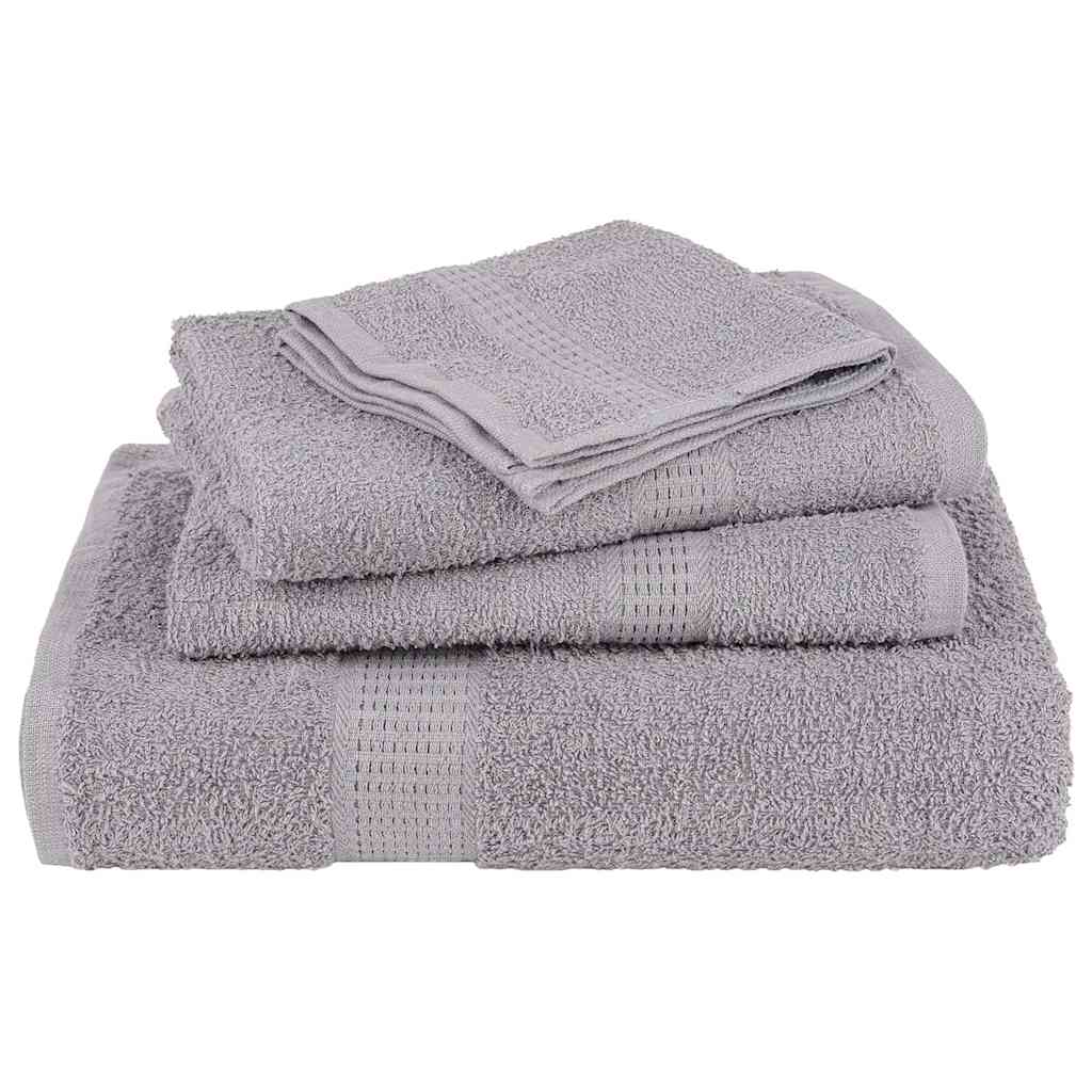 Ensemble de serviettes 6 pcs gris 360 g/m² 100% coton