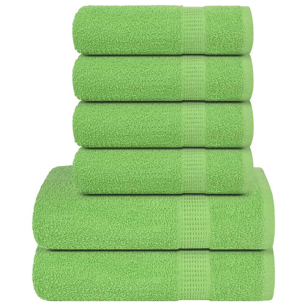 Ensemble de serviettes 6 pcs vert 360 g/m² 100% coton