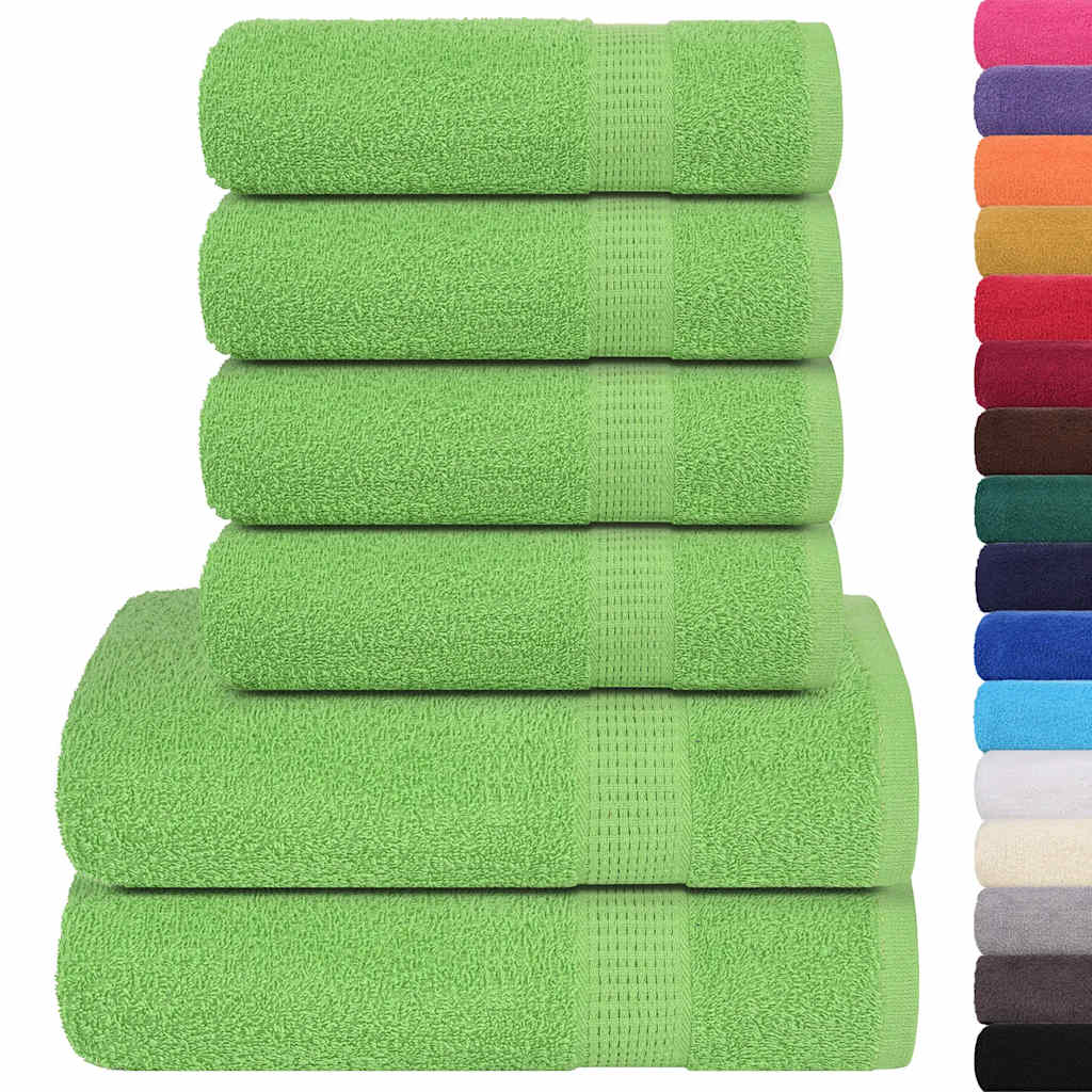 Ensemble de serviettes 6 pcs vert 360 g/m² 100% coton