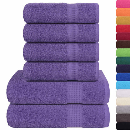 Ensemble de serviettes 6 pcs violet 360 g/m² 100% coton