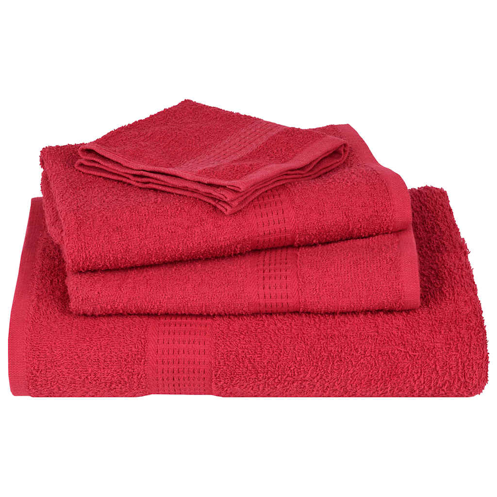 Ensemble de serviettes 6 pcs rouge 360 g/m² 100% coton