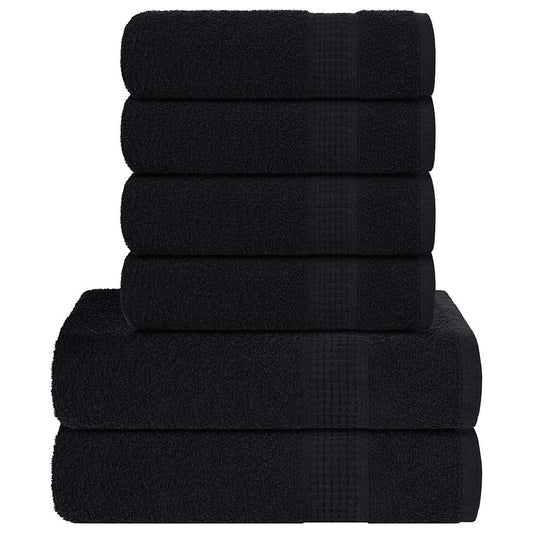 Ensemble de serviettes 6 pcs noir 360 g/m² 100% coton