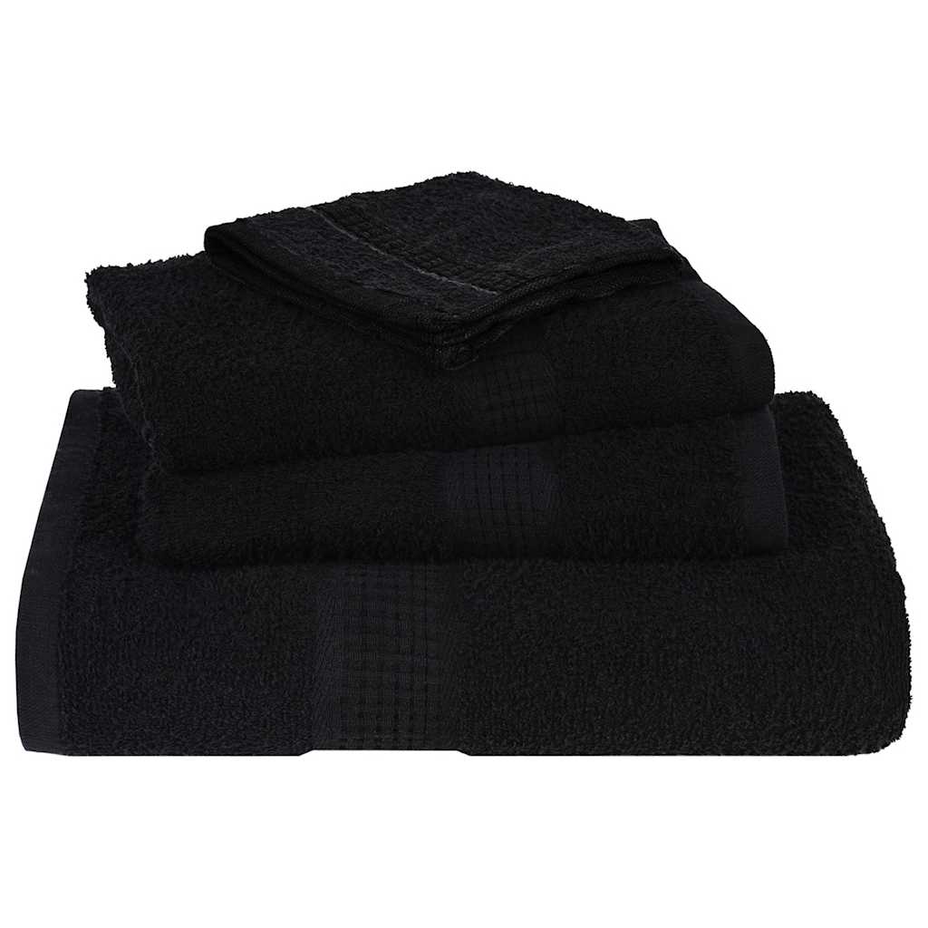 Ensemble de serviettes 6 pcs noir 360 g/m² 100% coton