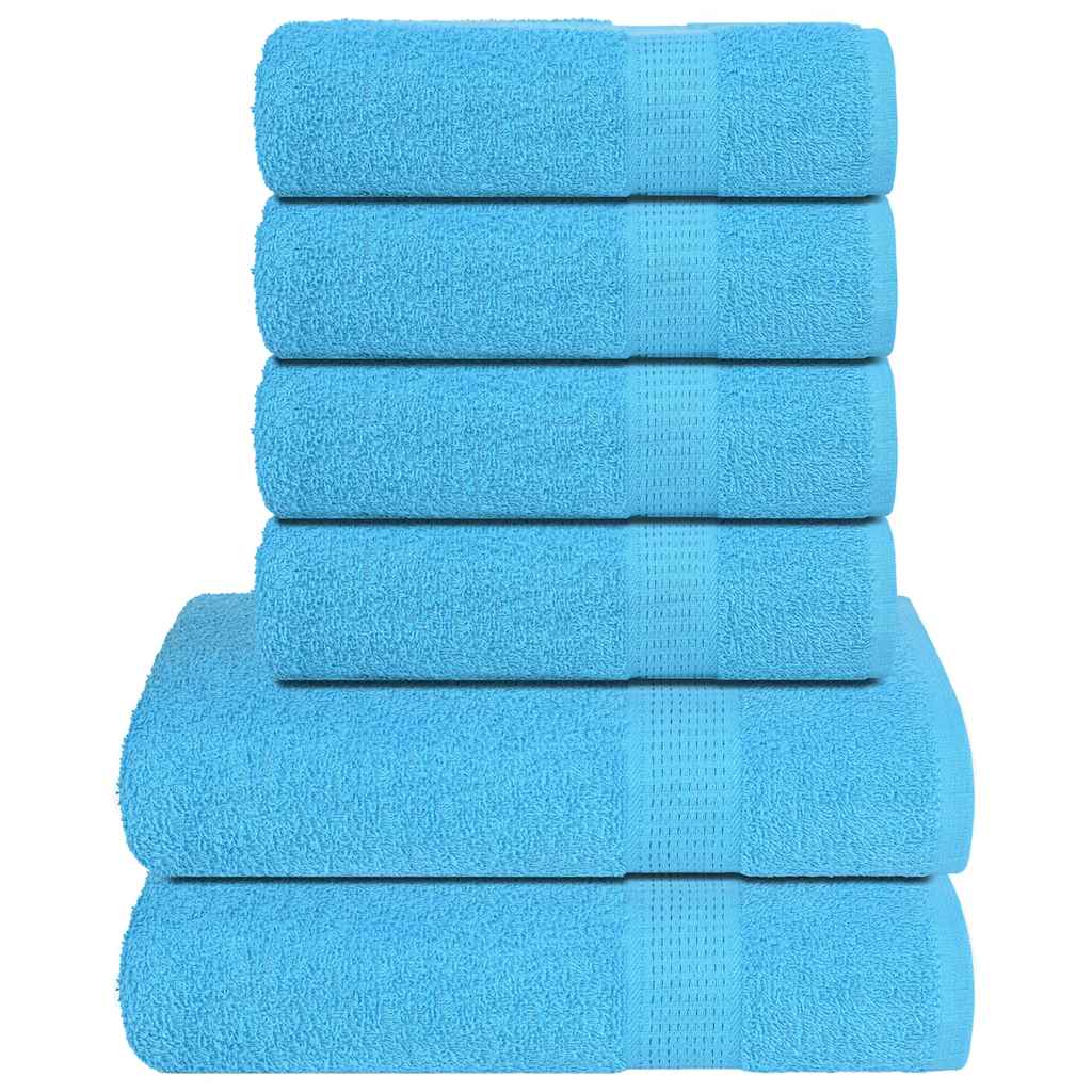 Ensemble de serviettes 6 pcs turquoise 360 g/m² 100% coton