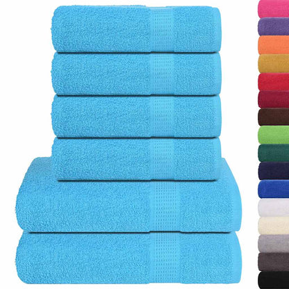 Ensemble de serviettes 6 pcs turquoise 360 g/m² 100% coton