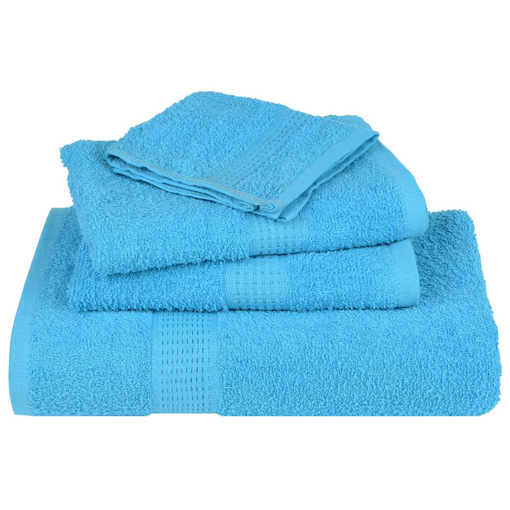 Ensemble de serviettes 6 pcs turquoise 360 g/m² 100% coton