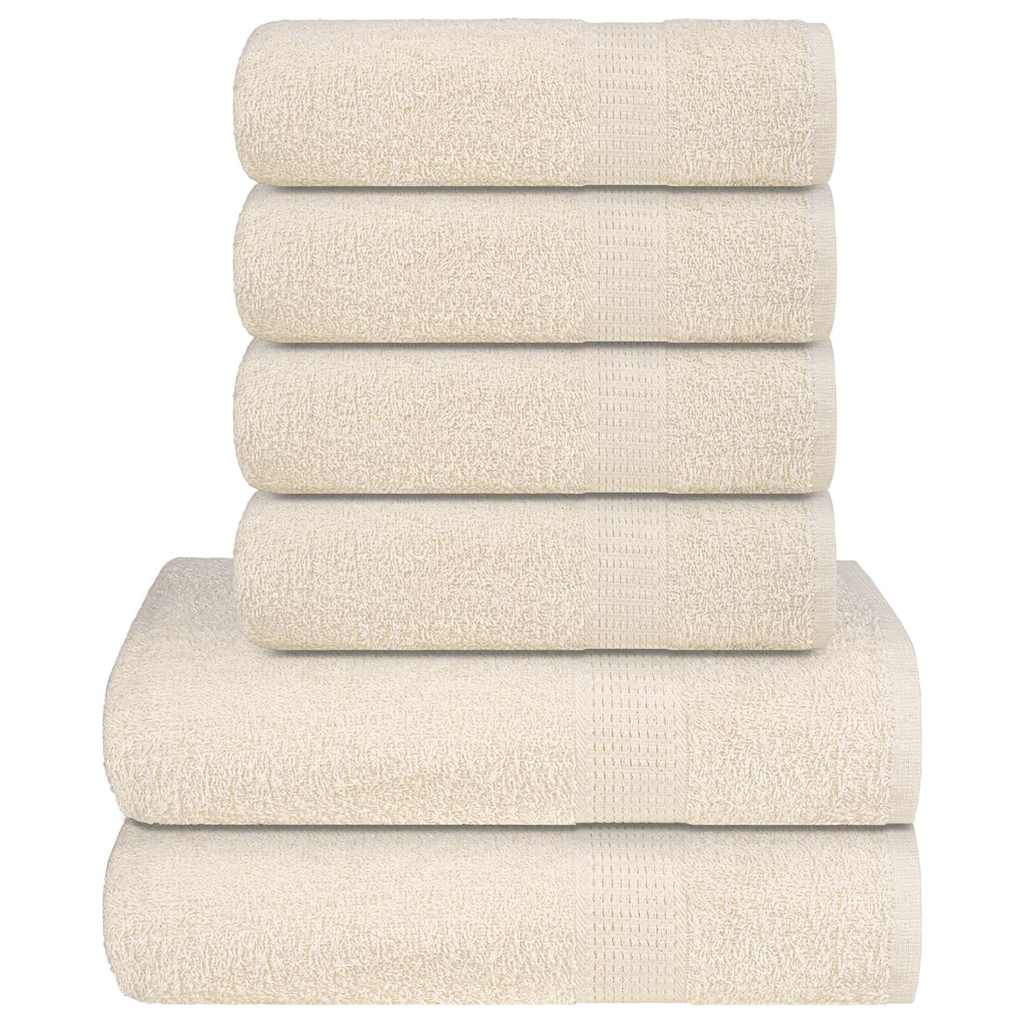 Ensemble de serviettes 6 pcs crème 360 g/m² 100% coton