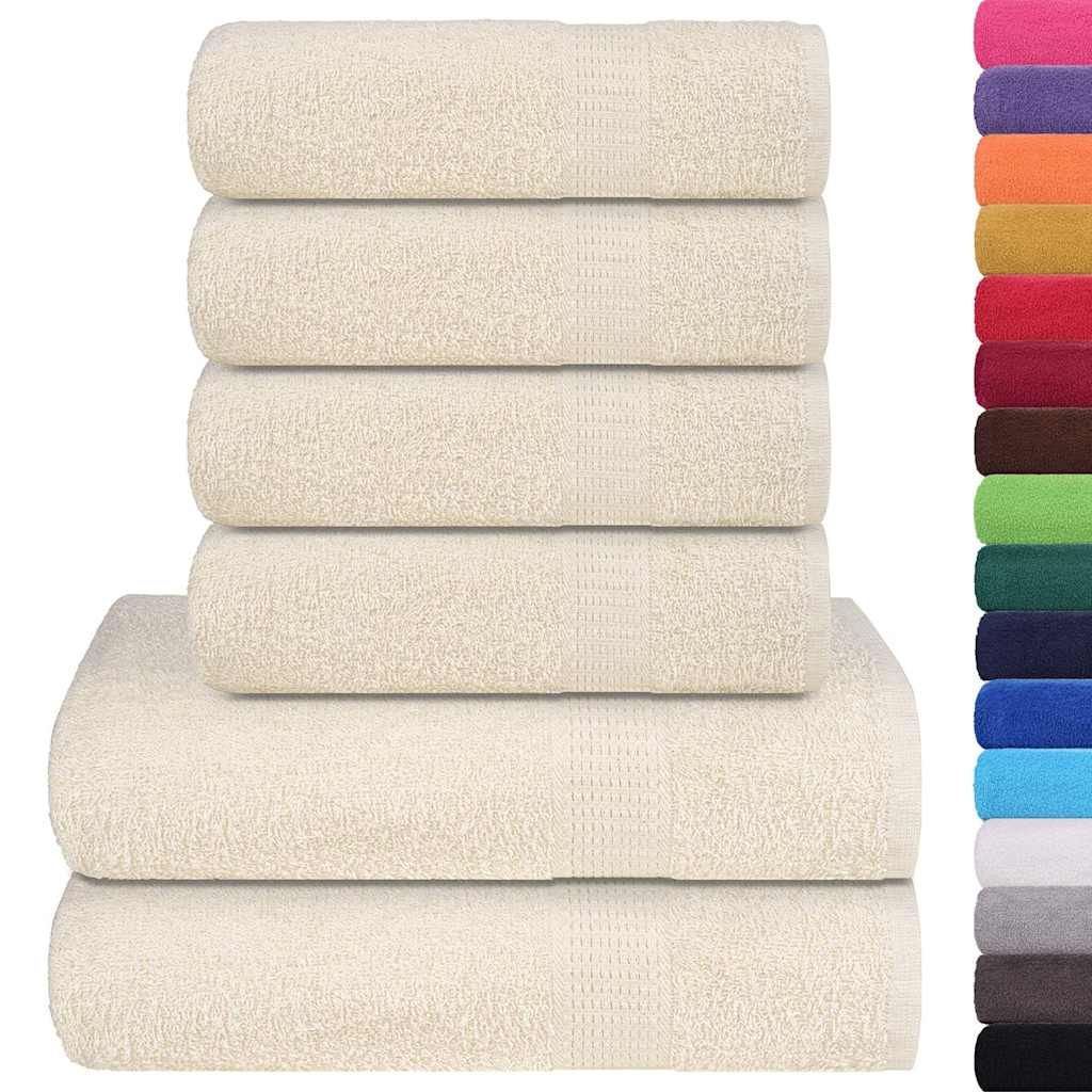 Ensemble de serviettes 6 pcs crème 360 g/m² 100% coton