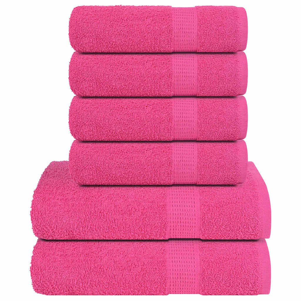 Ensemble de serviettes 12 pcs rose 360 g/m² 100% coton