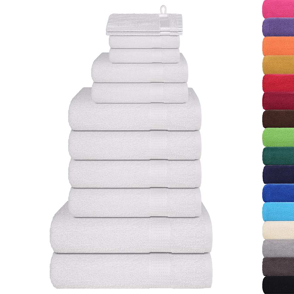 Ensemble de serviettes 12 pcs blanc 360 g/m² 100% coton