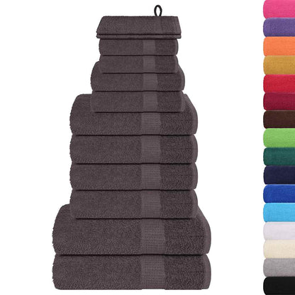 Ensemble de serviettes 12 pcs anthracite 360 g/m² 100% coton